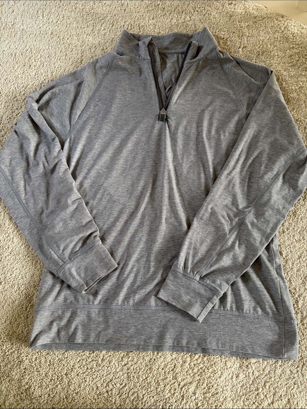 G/FORE Men’s Heather Gray Quarter-Zip Lightweight Pullover size M